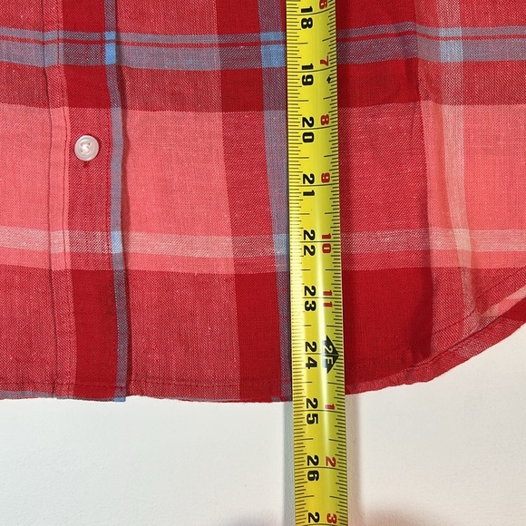 Sanctuary Linen Blend Plaid Button Down Shirt - XSP - Picture 7 of 8